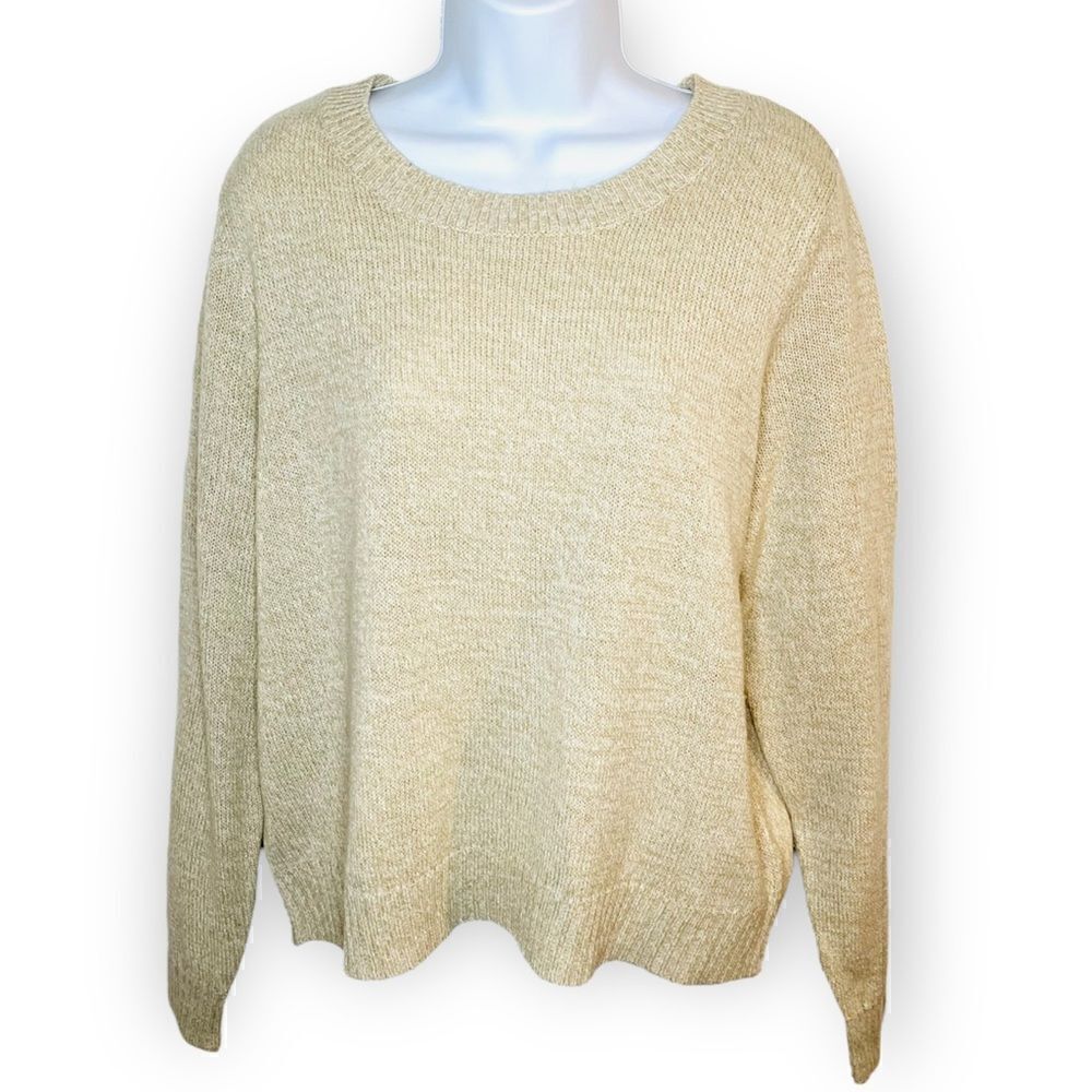 H&M Divided Long Sleeve Casual Knit Slouchy Sweater Oatmeal Cream L